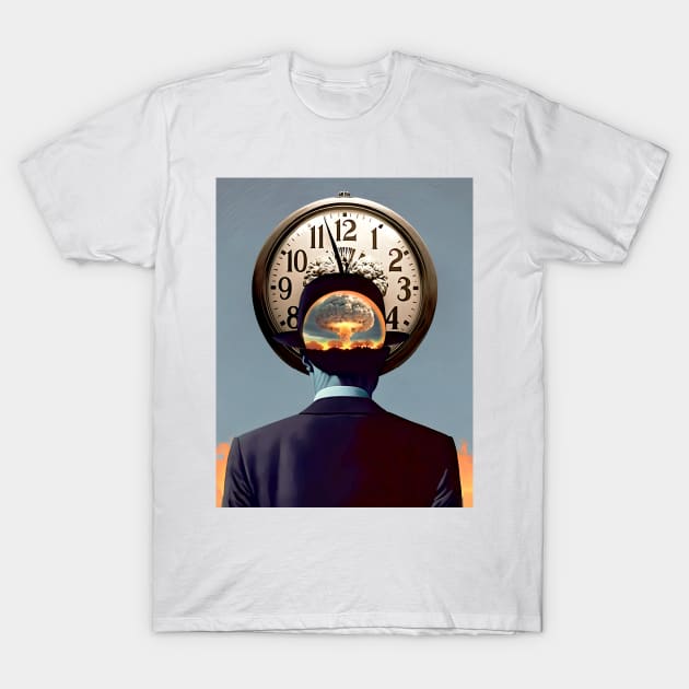 Doomsday Clock 2023 No 1: Ninety Seconds Left to Go T-Shirt by Puff Sumo